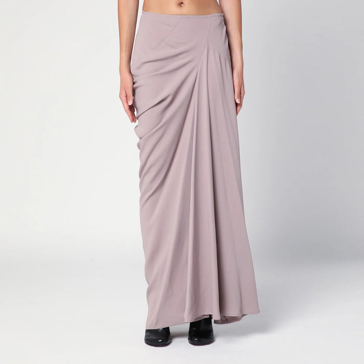 Dries Van Noten - Pink long draped skirt