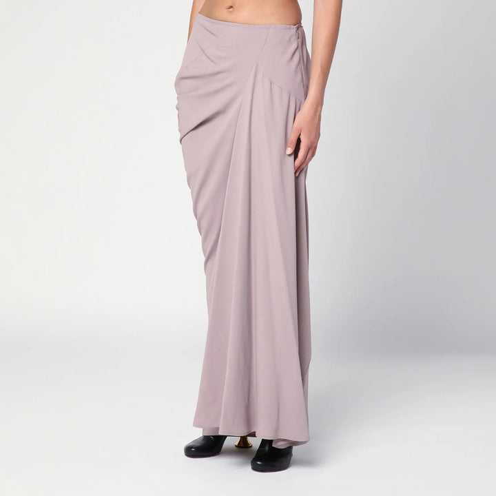 Dries Van Noten - Pink long draped skirt