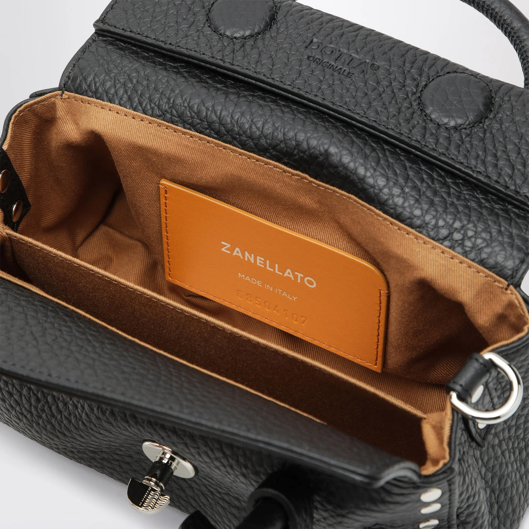 Zanellato - Dotta Baby black grained leather bag