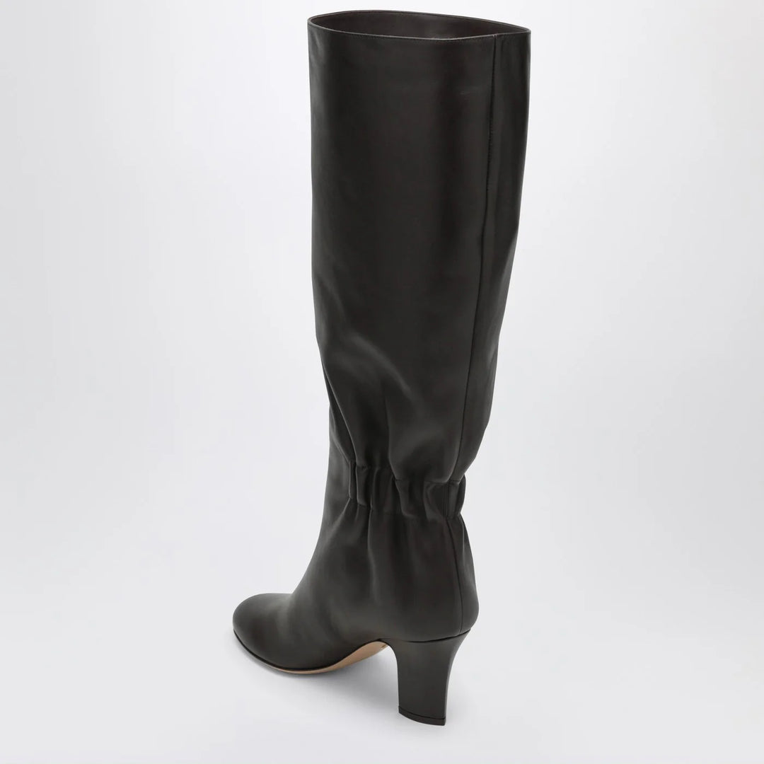Ferragamo - Ruched Boots in Dark Brown Leather