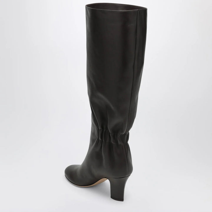 Ferragamo - Ruched Boots in Dark Brown Leather