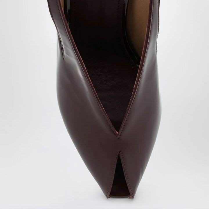 Ferragamo - Peep Toe Wedge Sandals in Bordeaux