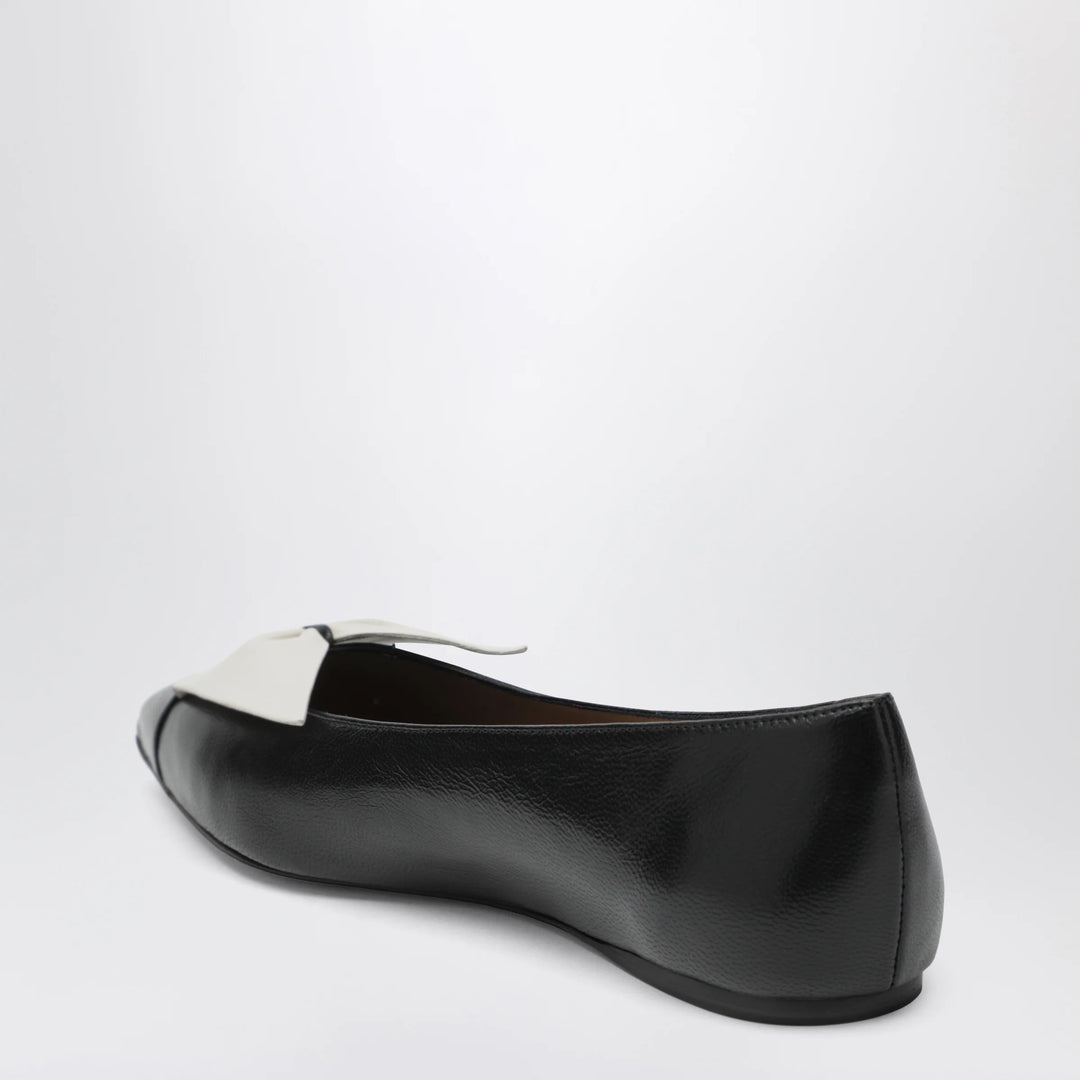 Ferragamo - Soft bow ballerina flats Black/Mascarpone