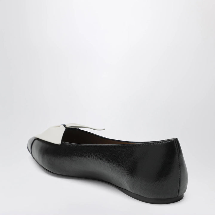 Ferragamo - Soft bow ballerina flats Black/Mascarpone