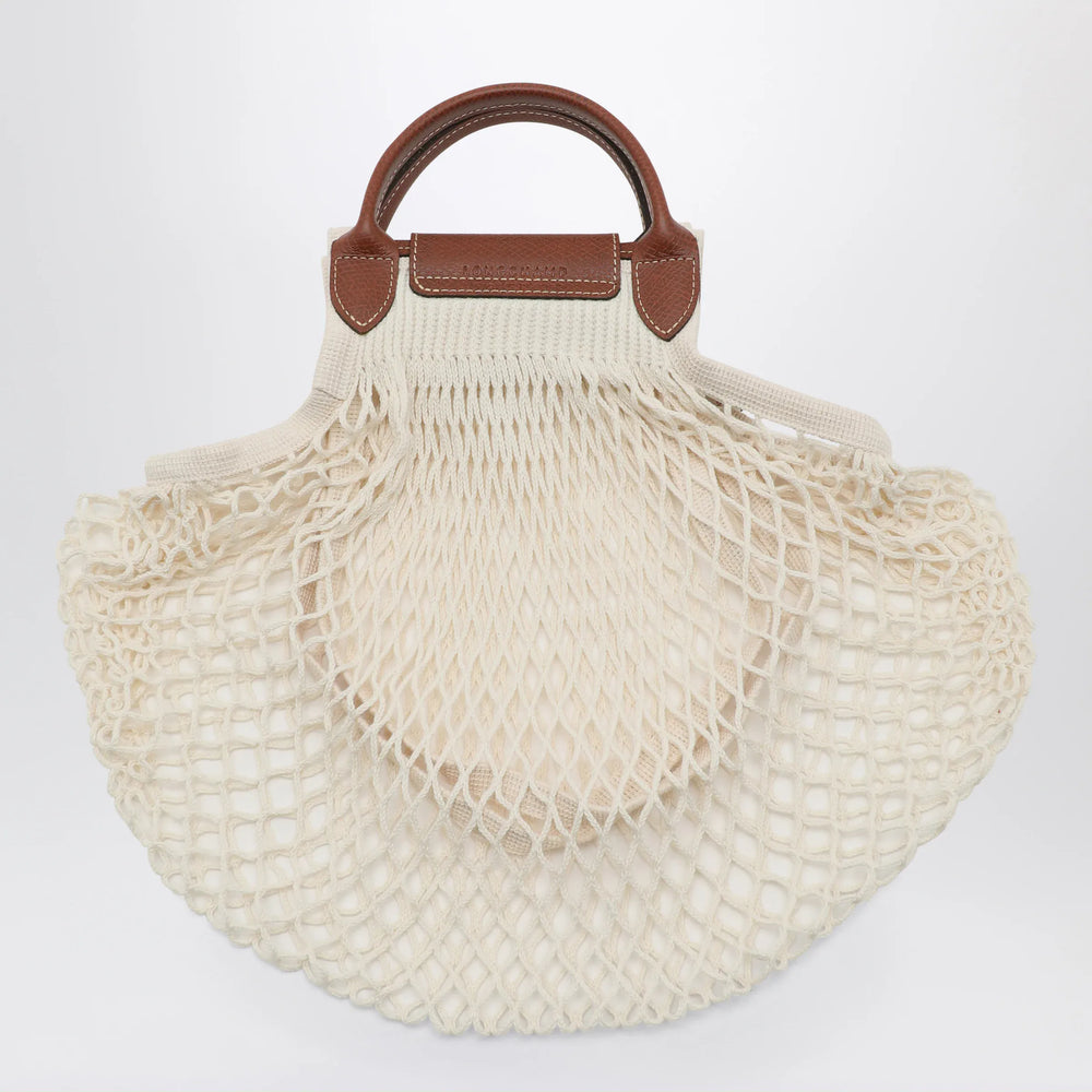 Longchamp - Ecru La Pliage Filet small Brand Apparel & Accessories U