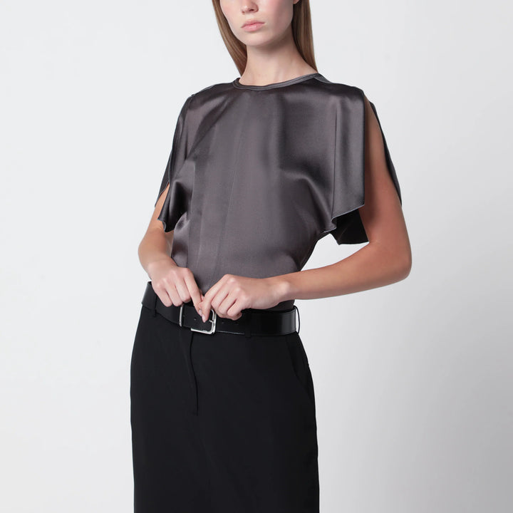 Victoria Beckham - Bela satin viscose top in Ore
