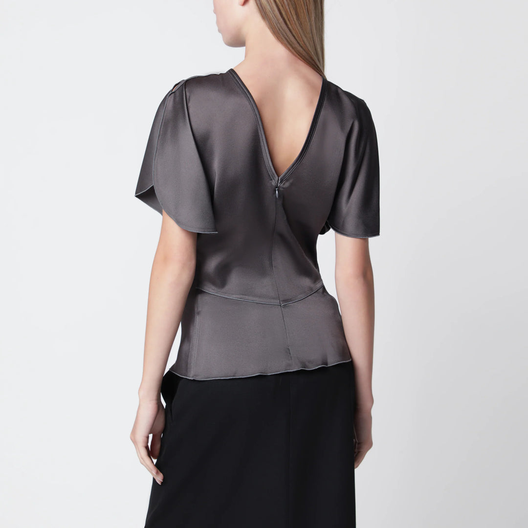 Victoria Beckham - Bela satin viscose top in Ore