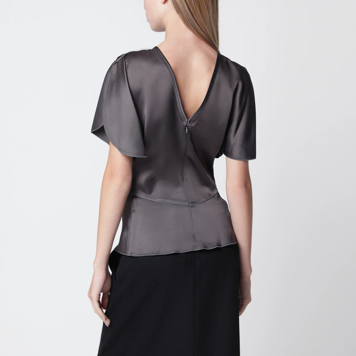 Victoria Beckham - Bela satin viscose top in Ore