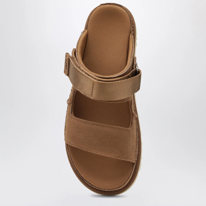 UGG - Goldenstar Glide suede sandals in chestnut