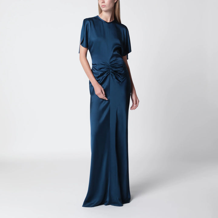 Victoria Beckham - Ocean blue Isabella satin crêpe maxi dress