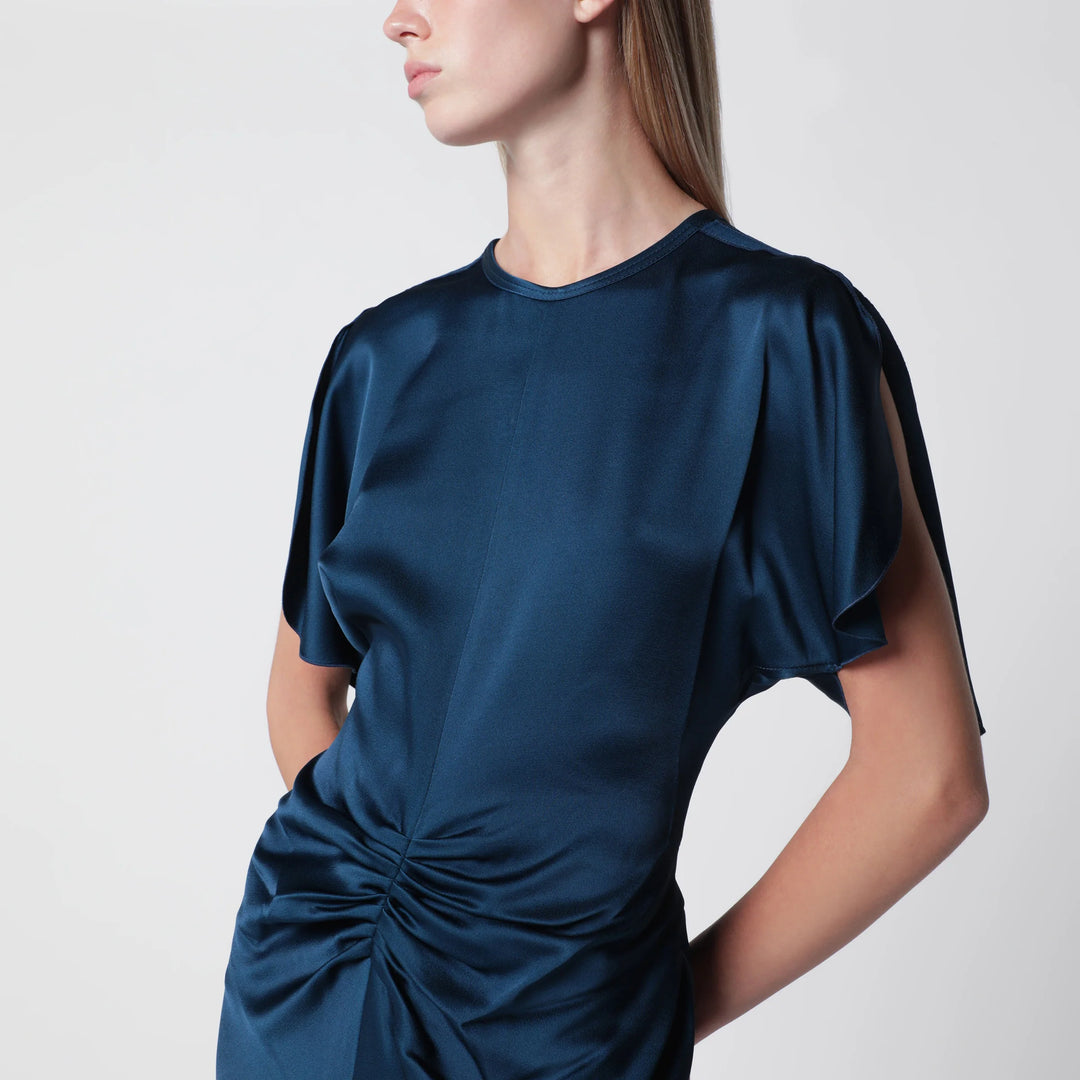 Victoria Beckham - Ocean blue Isabella satin crêpe maxi dress