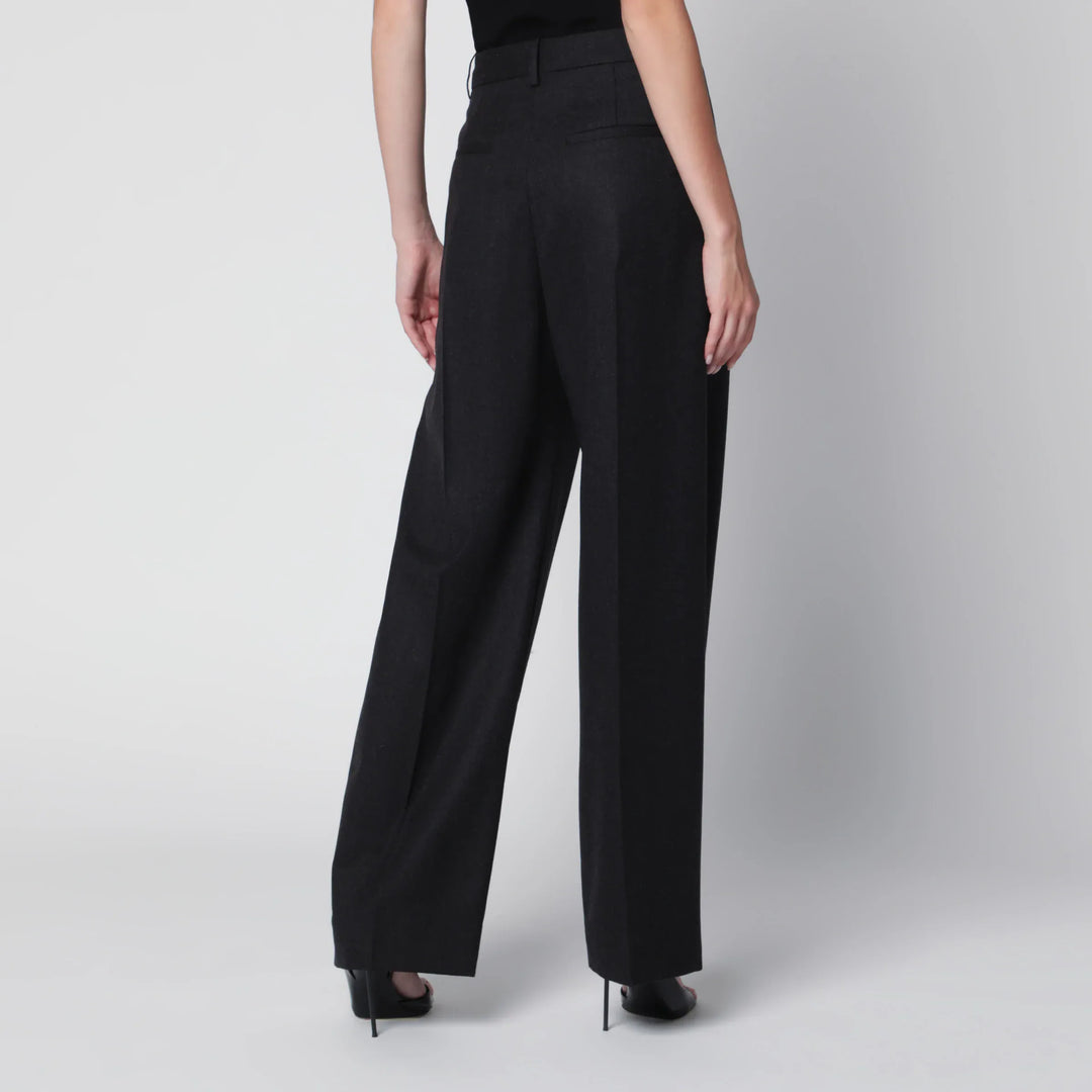Victoria Beckham - Cecilia Trousers in Dark Grey Mélange Wool Brand