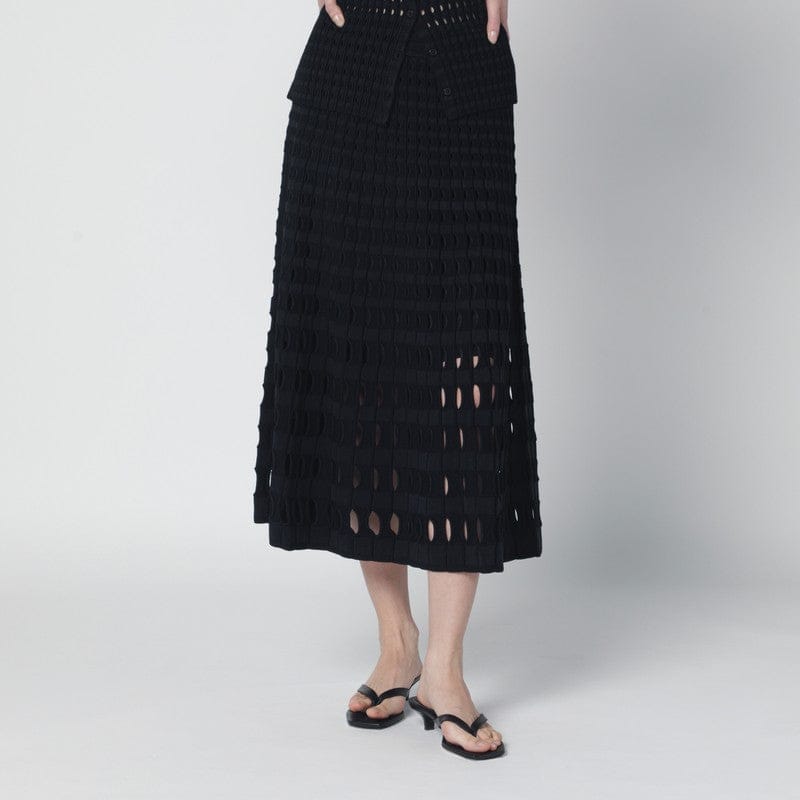 Skirts SIMKHAI - Drue black midi skirt in openwork knit - M Brand