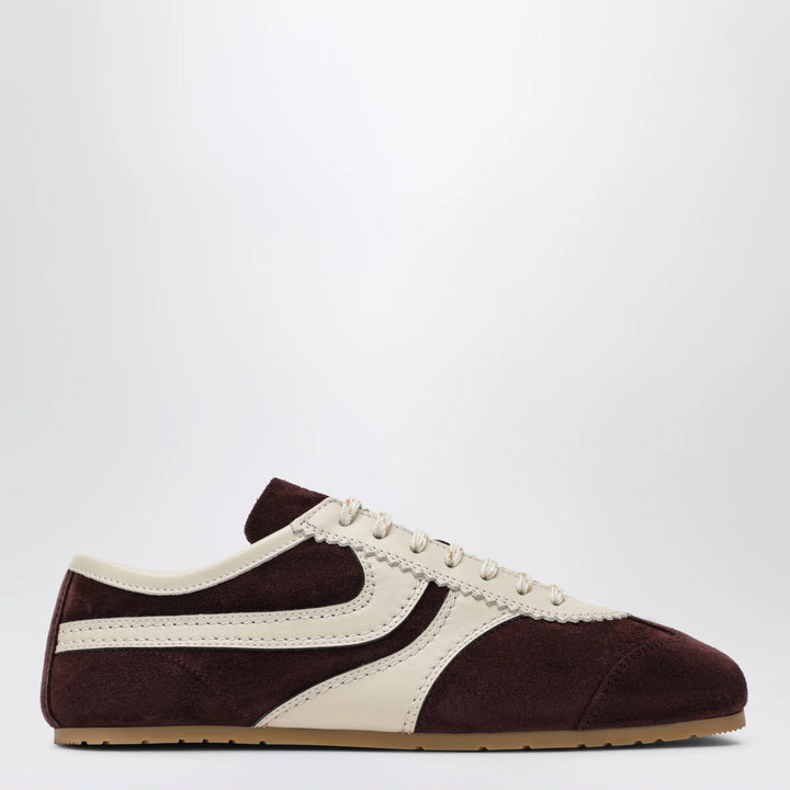 Dries Van Noten - Dark purple/beige suede sneakers