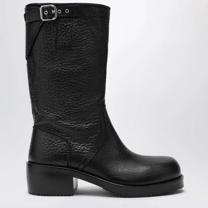 Dries Van Noten - Black leather biker boots