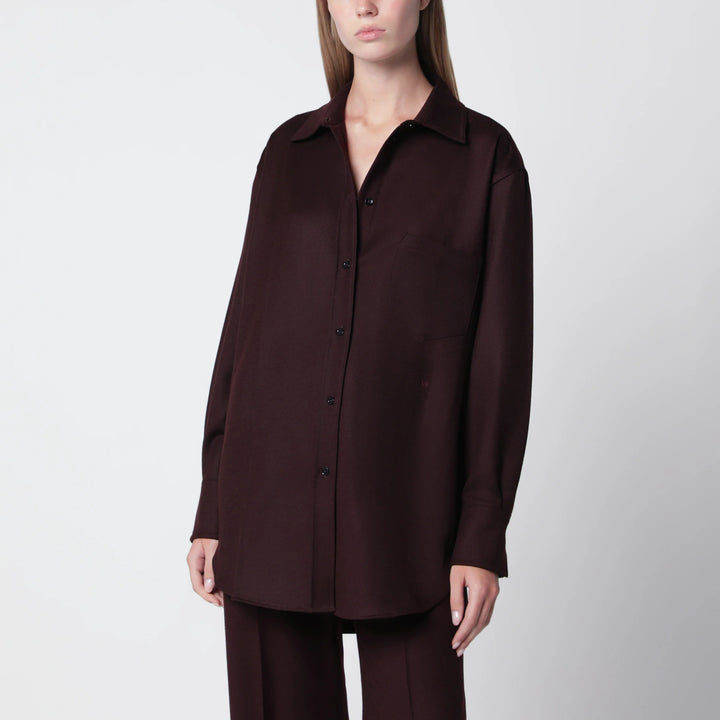 Victoria Beckham - Virgin wool flannel shirt in acai