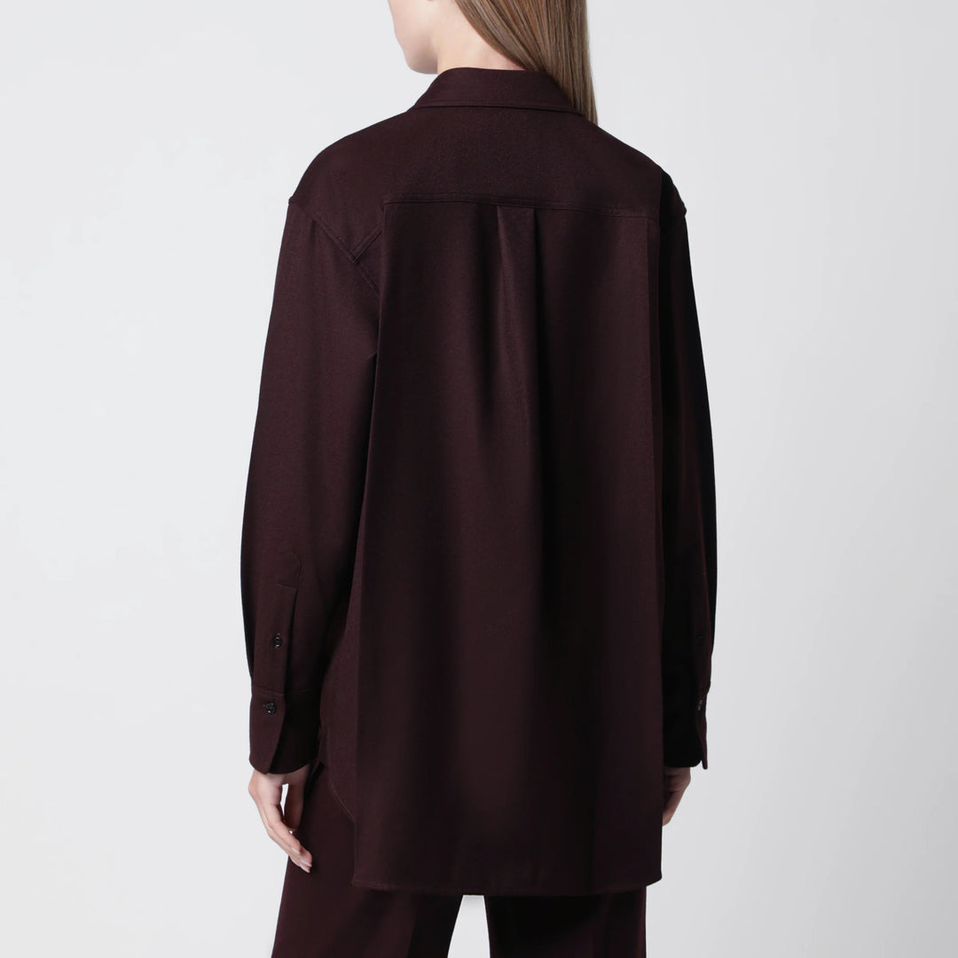 Victoria Beckham - Virgin wool flannel shirt in acai