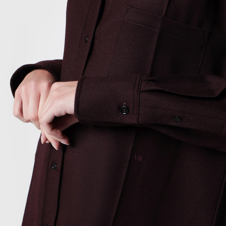 Victoria Beckham - Virgin wool flannel shirt in acai