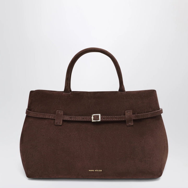 Manu Atelier - Le Cambon 35 dark brown suede bag