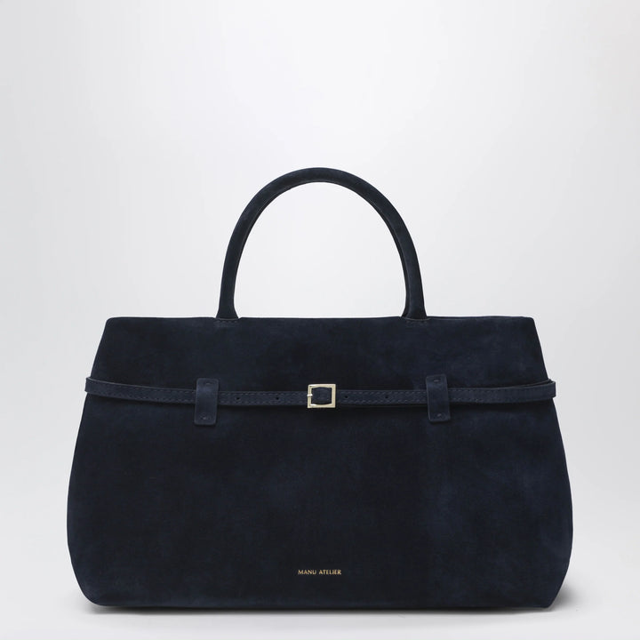 Manu Atelier - Le Cambon 35 dark blue suede bag