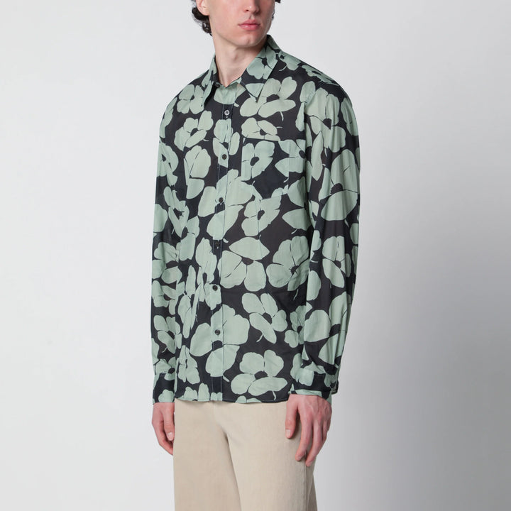 Dries Van Noten - Shirt with Floral Print Pistachio Color