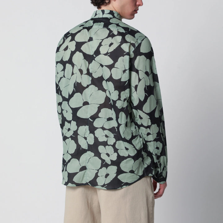 Dries Van Noten - Shirt with Floral Print Pistachio Color
