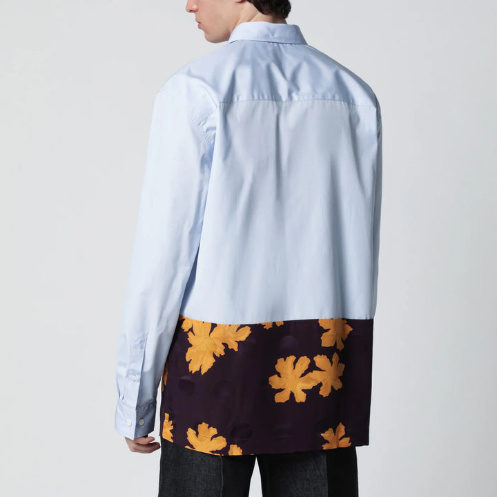 Dries Van Noten - Light blue shirt with floral insert