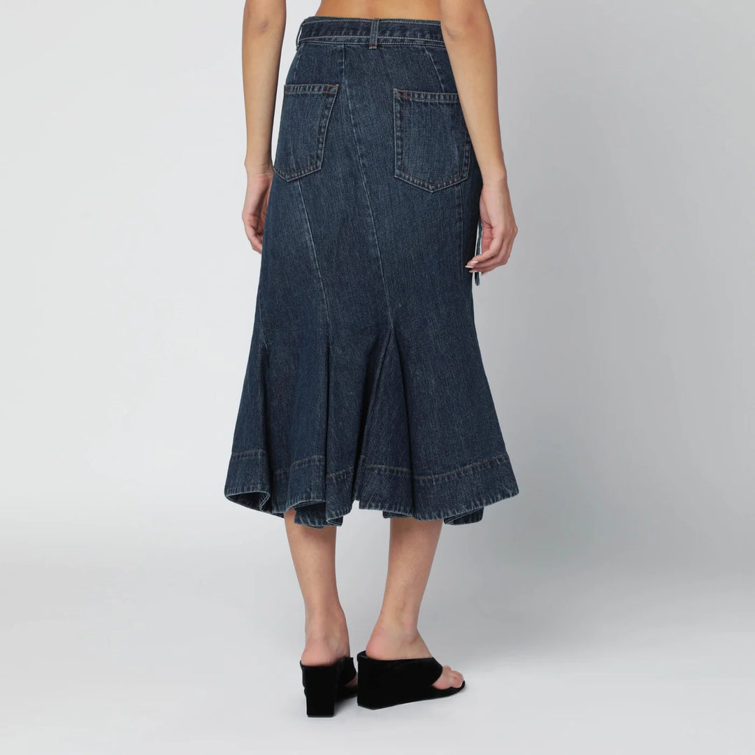 Sacai - Asymmetric blue denim skirt