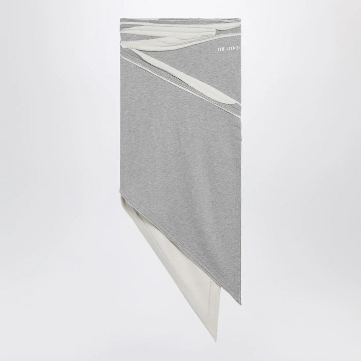 The Attico - Asymmetric grey mélange cotton skirt