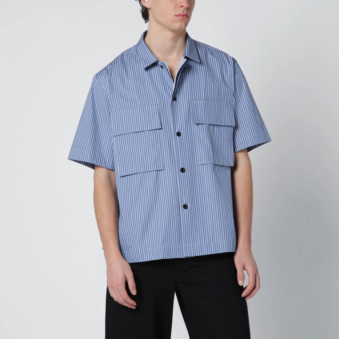 Sacai - Light blue striped cotton shirt
