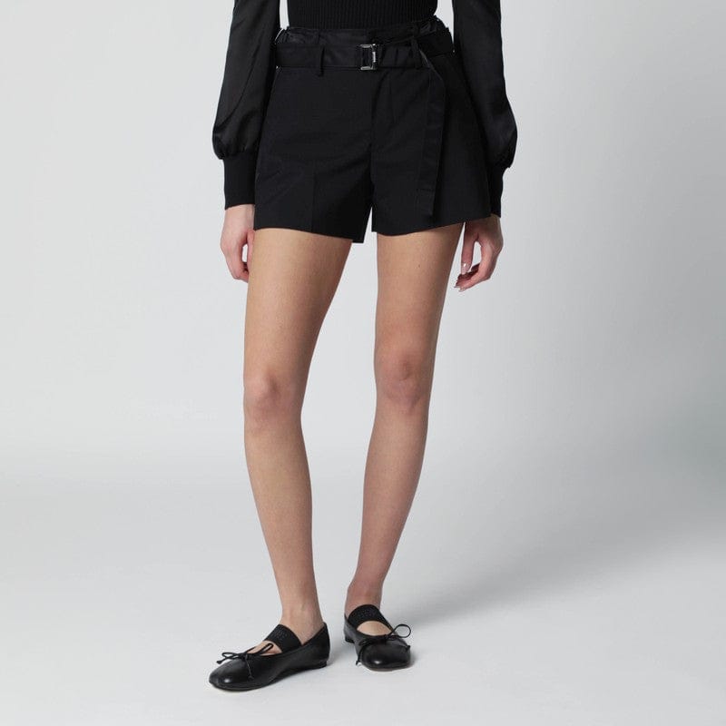 Shorts Sacai - Black wool-blend shorts - 3 Brand