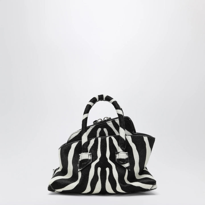 The Attico - La Passeggiata Mini bag in black and white pony hair leather