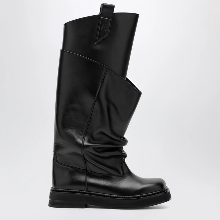 The Attico - Robin Passeggiata combat boots in black calf leather