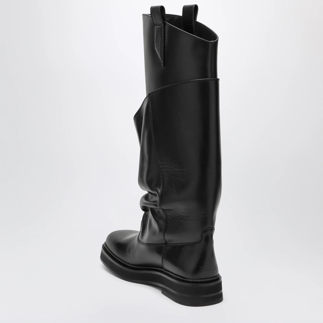 The Attico - Robin Passeggiata combat boots in black calf leather