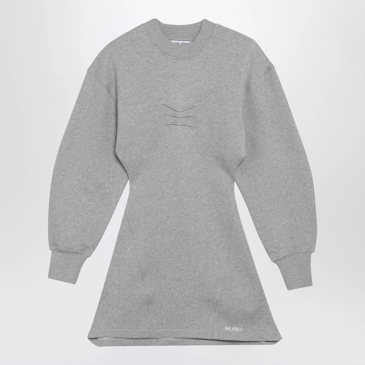 The Attico - Melange cotton jersey mini dress in grey