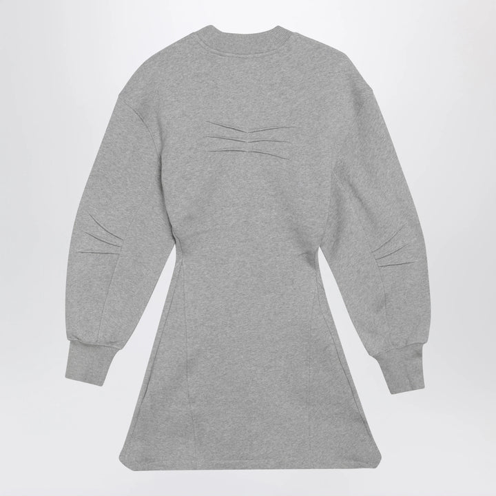 The Attico - Melange cotton jersey mini dress in grey