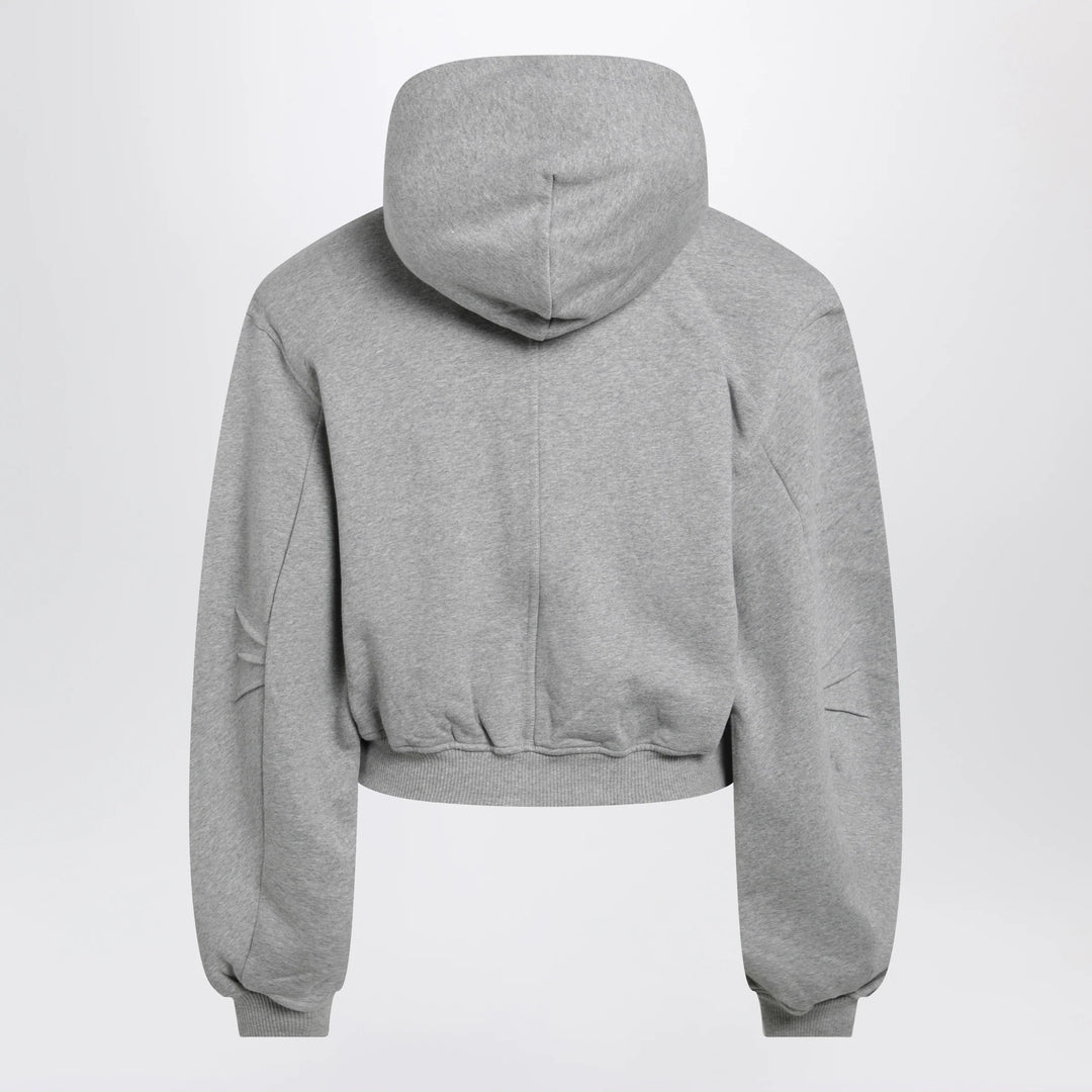 The Attico - Boxy zip-up hoodie in melange grey cotton