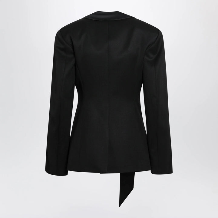 The Attico - Black virgin wool tuxedo jacket with satin lapels