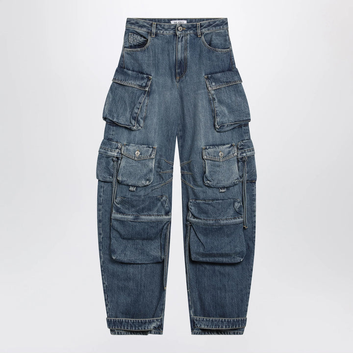 The Attico - Fern washed blue cargo trousers