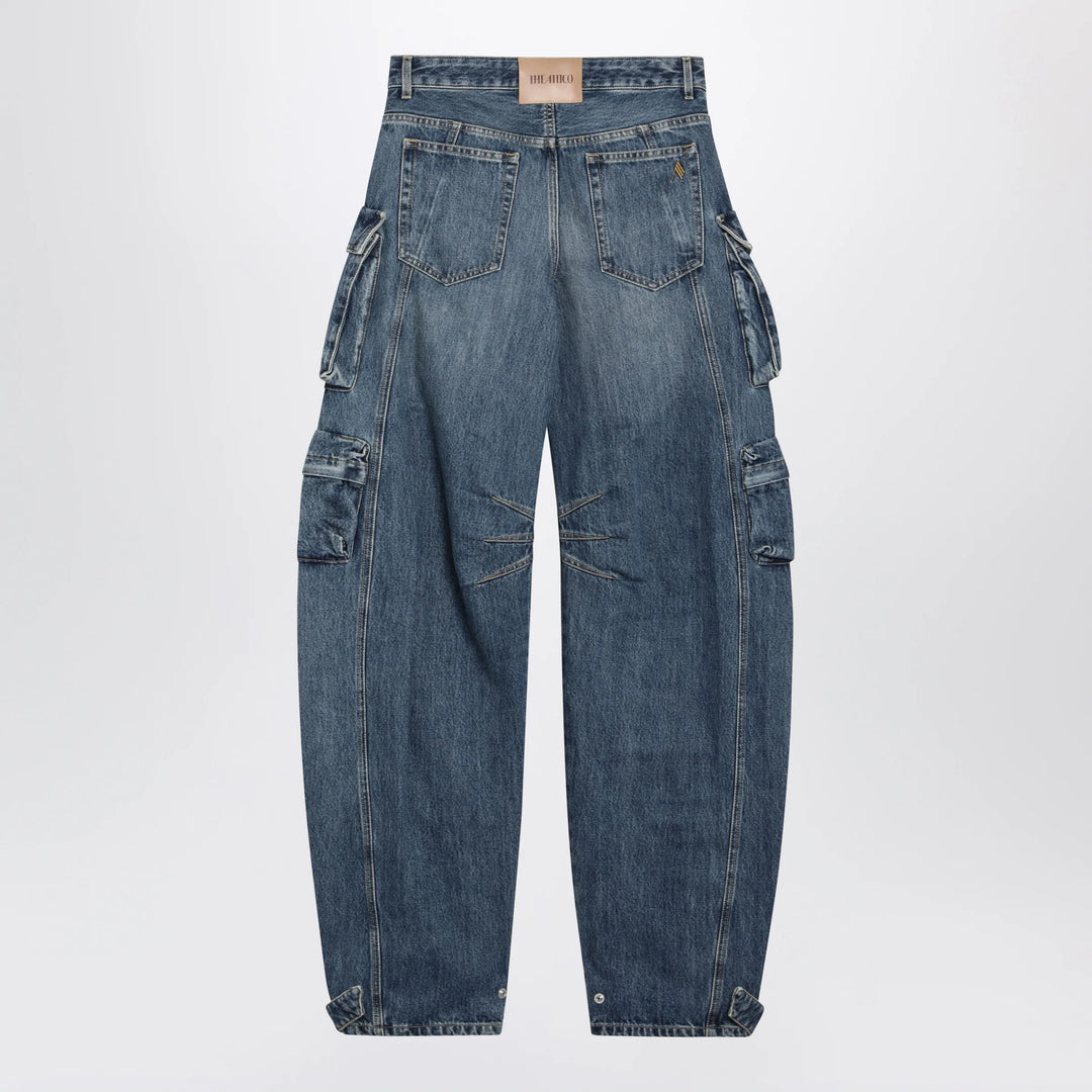 The Attico - Fern washed blue cargo trousers