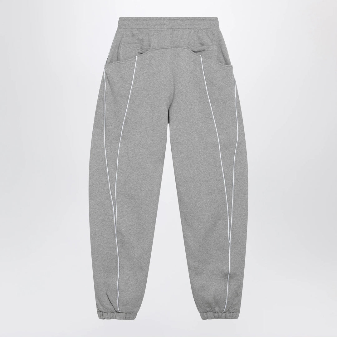 The Attico - Long jogger pants in melange grey cotton jersey