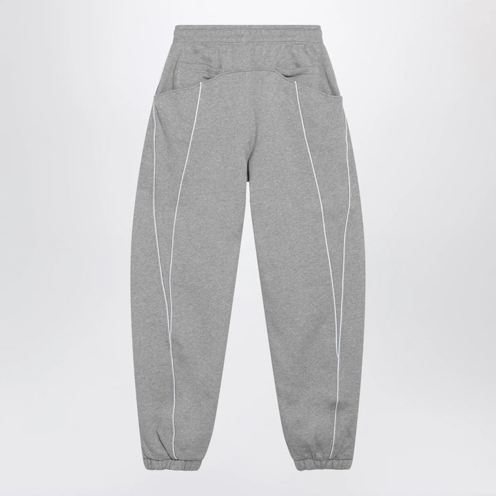 The Attico - Long jogger pants in melange grey cotton jersey
