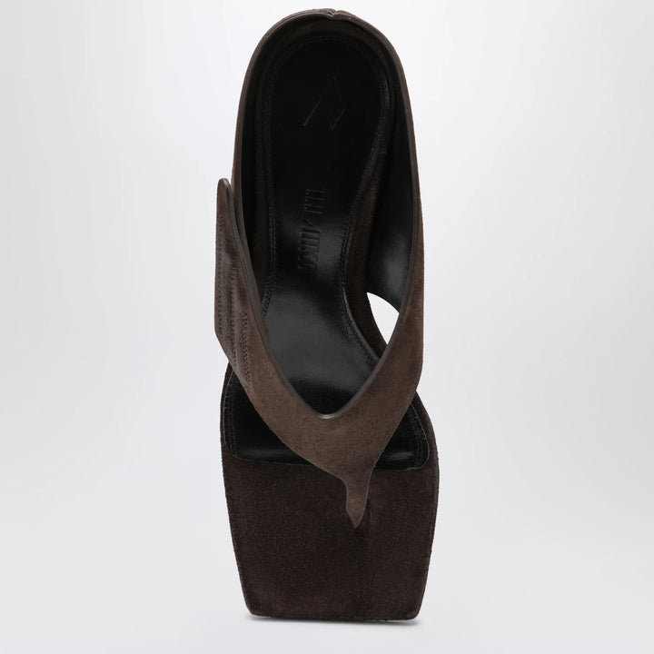 The Attico - Cheope suede thong sandals in dark brown