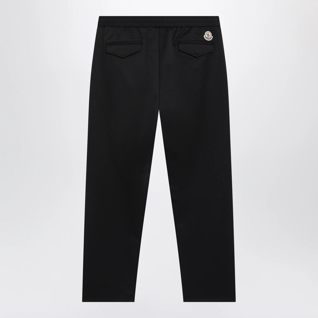 Moncler - Black jogger trousers with logo patch