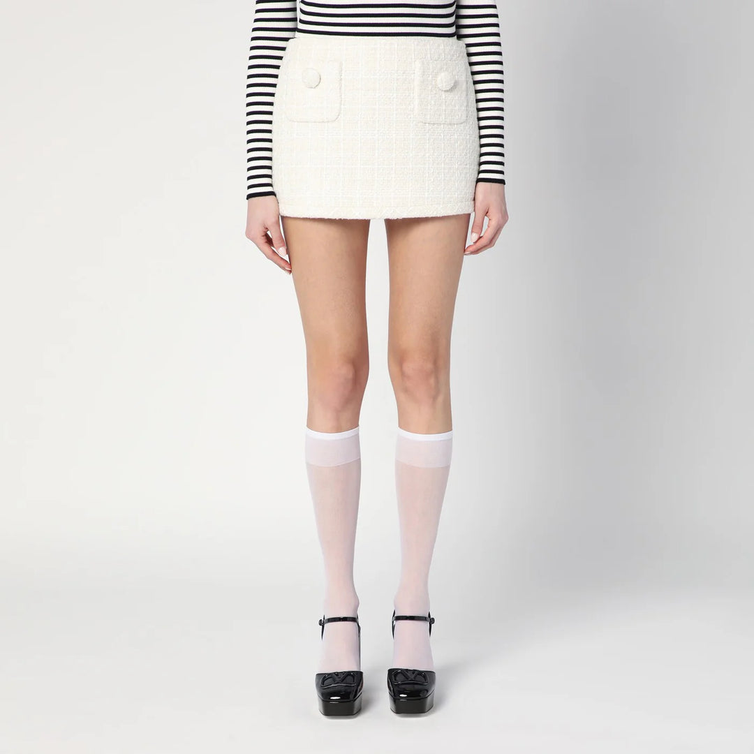 Marc Jacobs - Ivory textured tweed mini skirt