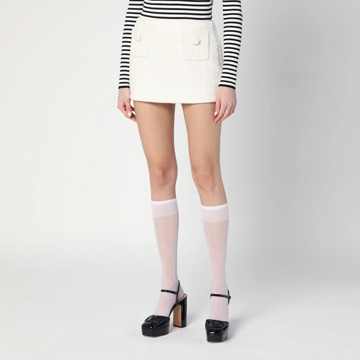 Marc Jacobs - Ivory textured tweed mini skirt