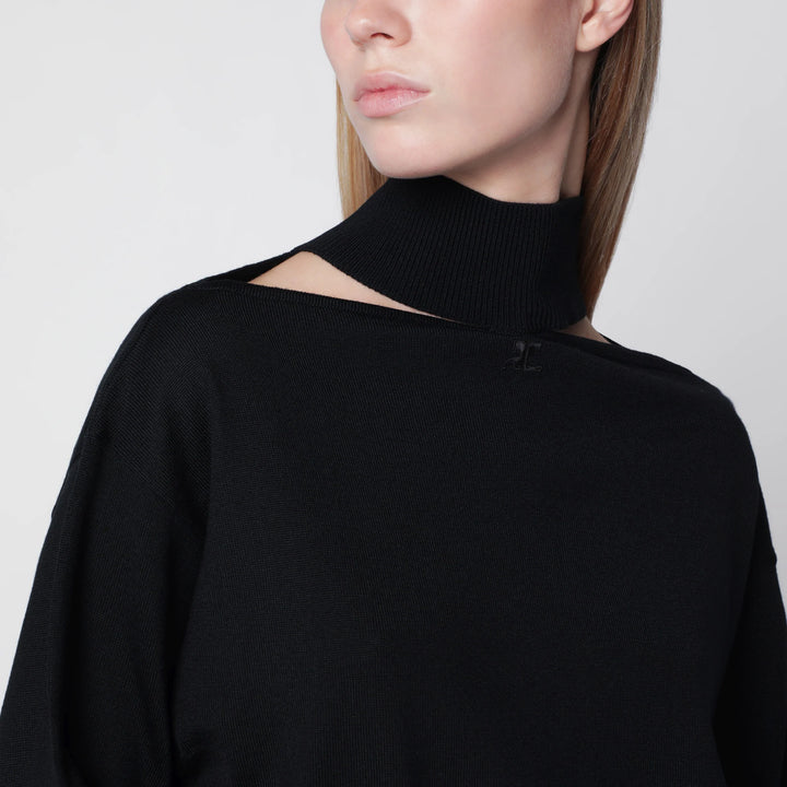 Courrèges - Black merino wool turtleneck sweater