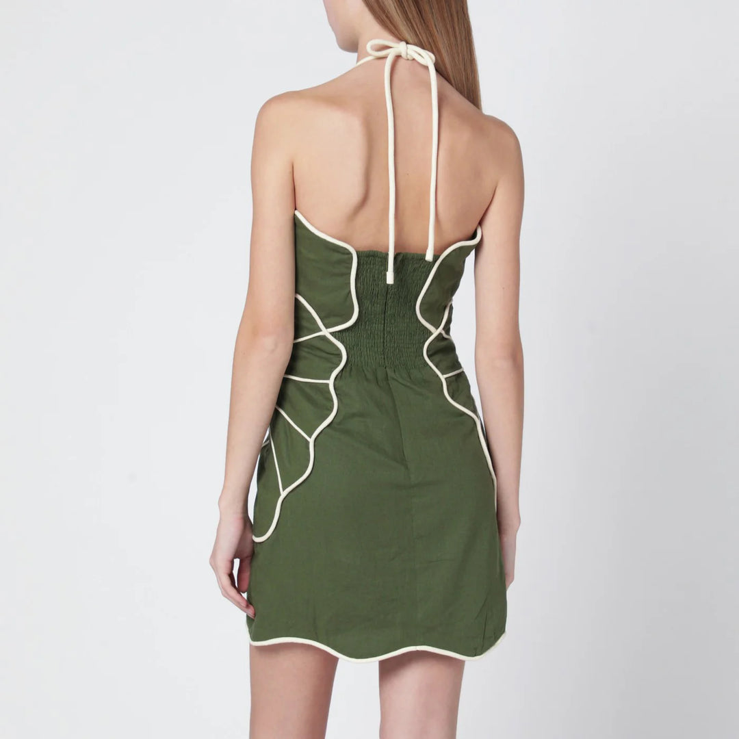 FARM Rio - Short green linen-blend dress