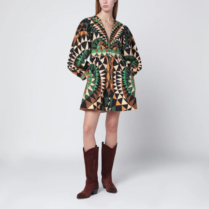 FARM Rio - Green Heart Deco mini dress