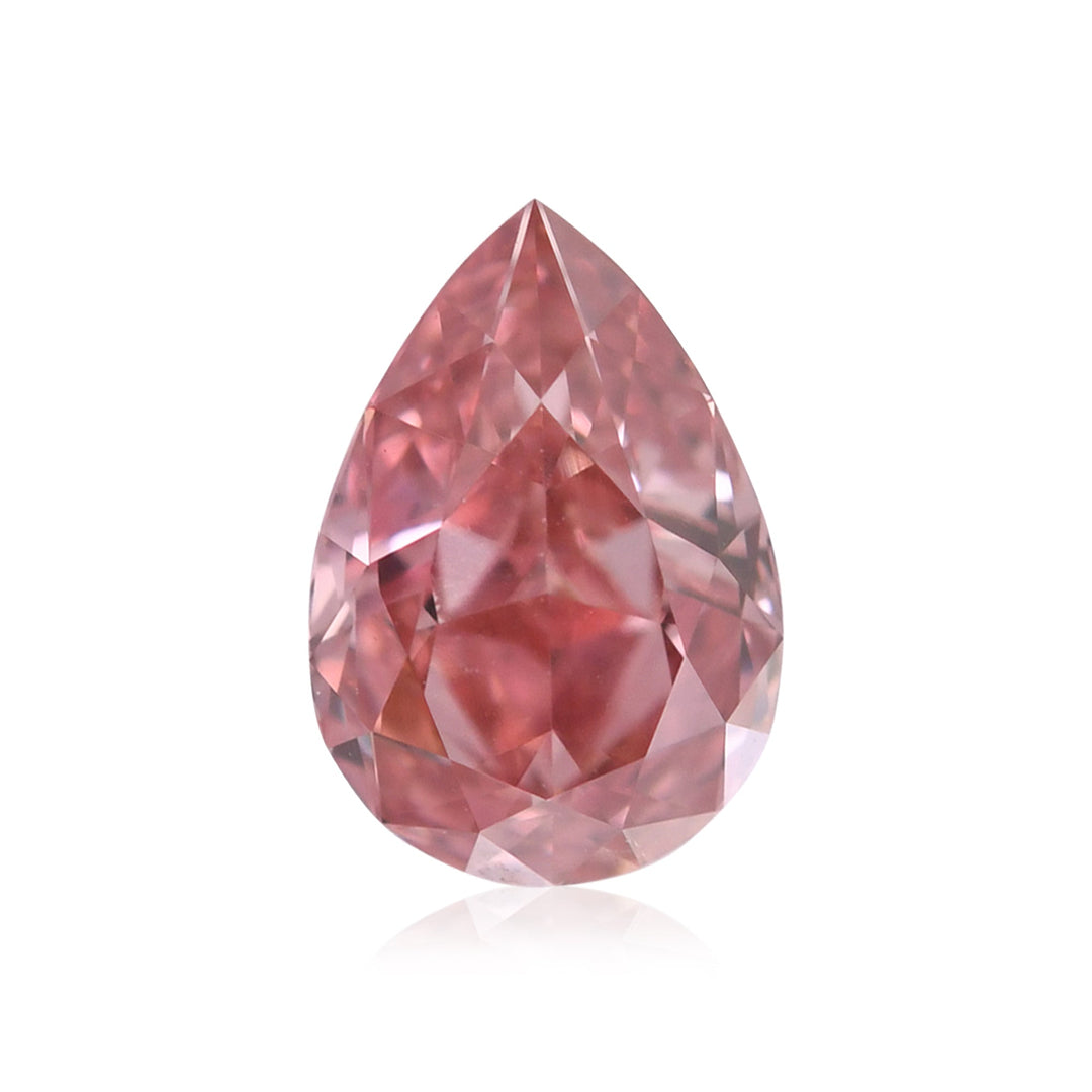 0.31 Carat Fancy Intense Orangy Pink Pear Diamond VVS2 ARGYLE